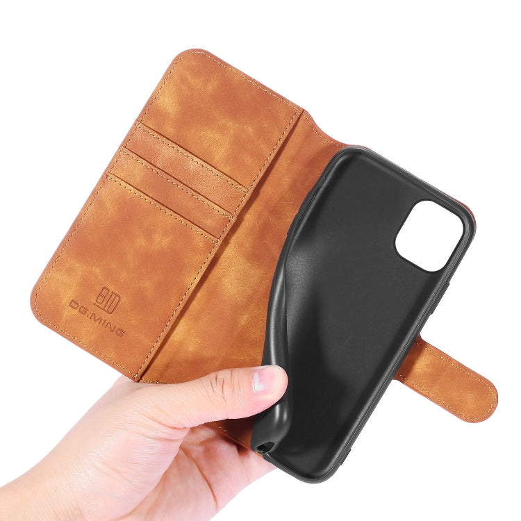 DG.MING Retro Oil Side Horizontal Flip Case with Holder & Card Slots & Wallet for iPhone 11 Pro Max