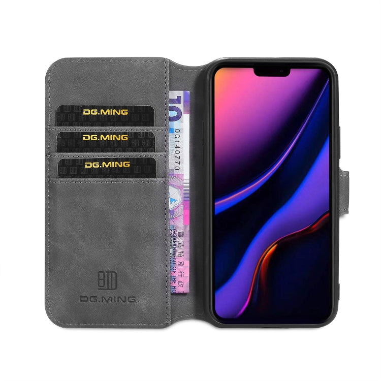 DG.MING Retro Oil Side Horizontal Flip Case with Holder & Card Slots & Wallet for iPhone 11 Pro Max