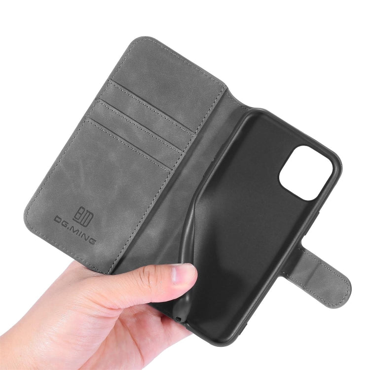 DG.MING Retro Oil Side Horizontal Flip Case with Holder & Card Slots & Wallet for iPhone 11 Pro Max