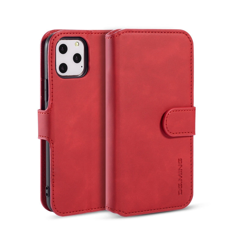 DG.MING Retro Oil Side Horizontal Flip Case with Holder & Card Slots & Wallet for iPhone 11 Pro Max