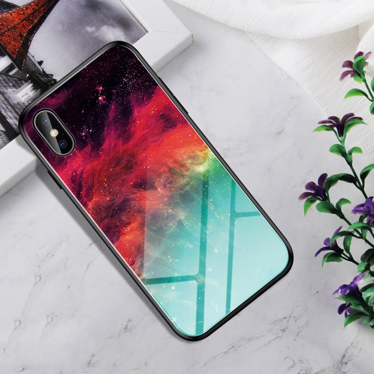 For iPhone XS Max Shockproof Tempered Glass + TPU Case