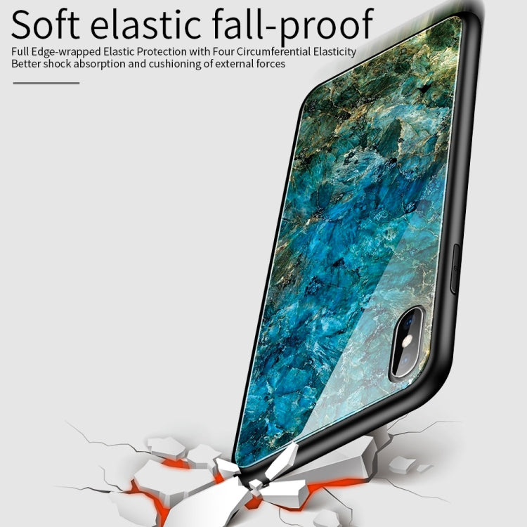 For iPhone XS Max Shockproof Tempered Glass + TPU Case