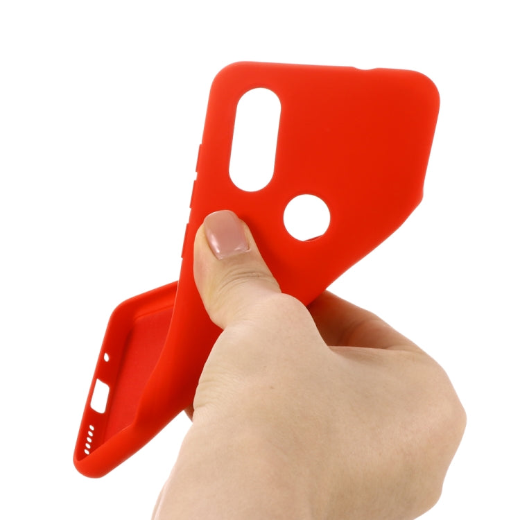 Solid Color Liquid Silicone Shockproof Full Coverage Case For Motorola One Vision & P40