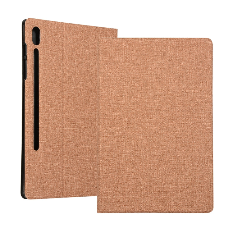 Voltage Stretch Fabric Texture Horizontal Flip Leather Case for Galaxy Tab S6 T860, with Holder