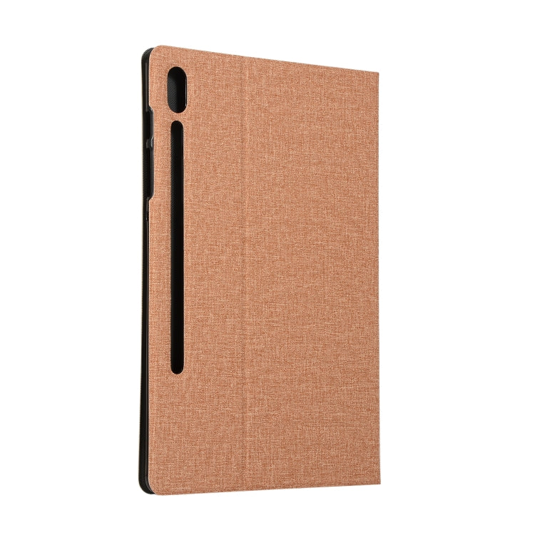 Voltage Stretch Fabric Texture Horizontal Flip Leather Case for Galaxy Tab S6 T860, with Holder