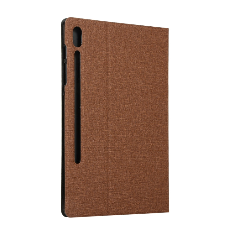 Voltage Stretch Fabric Texture Horizontal Flip Leather Case for Galaxy Tab S6 T860, with Holder