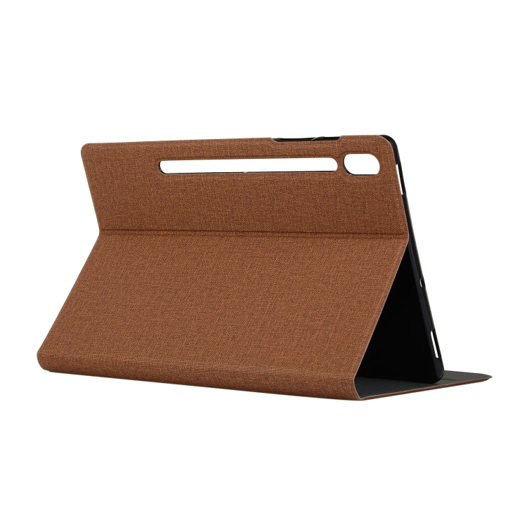 Voltage Stretch Fabric Texture Horizontal Flip Leather Case for Galaxy Tab S6 T860, with Holder