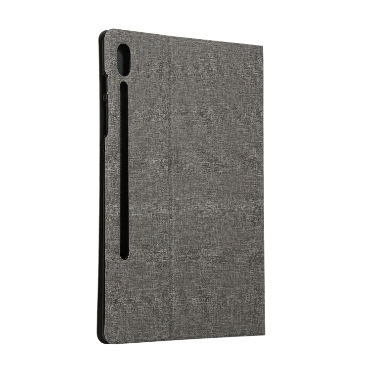 Voltage Stretch Fabric Texture Horizontal Flip Leather Case for Galaxy Tab S6 T860, with Holder