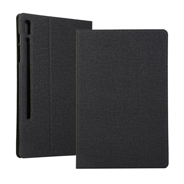 Voltage Stretch Fabric Texture Horizontal Flip Leather Case for Galaxy Tab S6 T860, with Holder