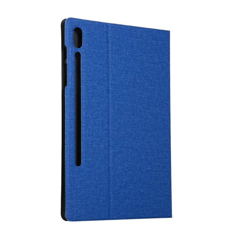 Voltage Stretch Fabric Texture Horizontal Flip Leather Case for Galaxy Tab S6 T860, with Holder