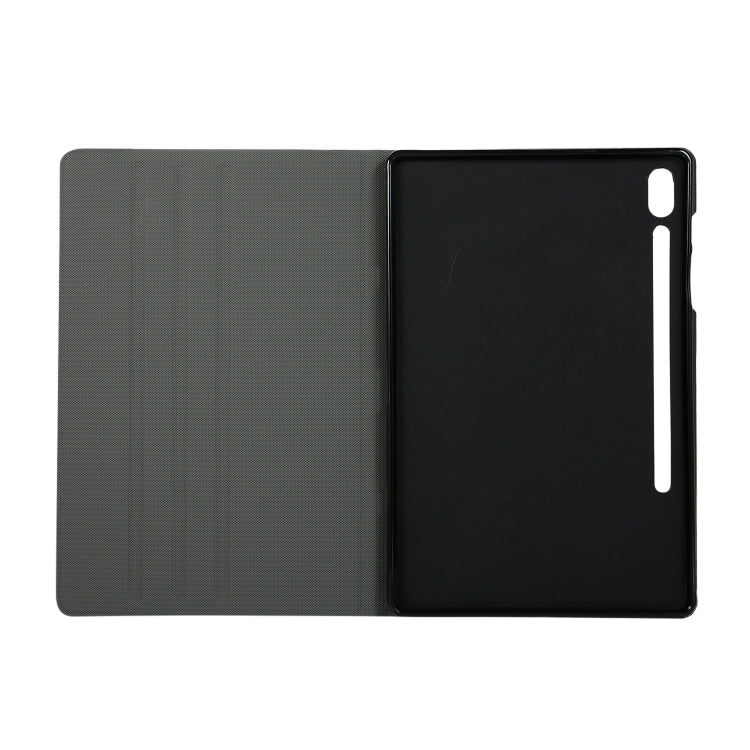 Voltage Stretch Fabric Texture Horizontal Flip Leather Case for Galaxy Tab S6 T860, with Holder