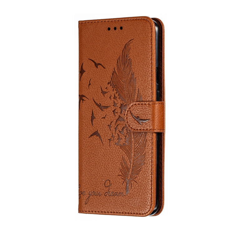 Feather Pattern Litchi Texture Horizontal Flip Leather Case with Wallet & Holder & Card Slots For OnePlus 7 Pro