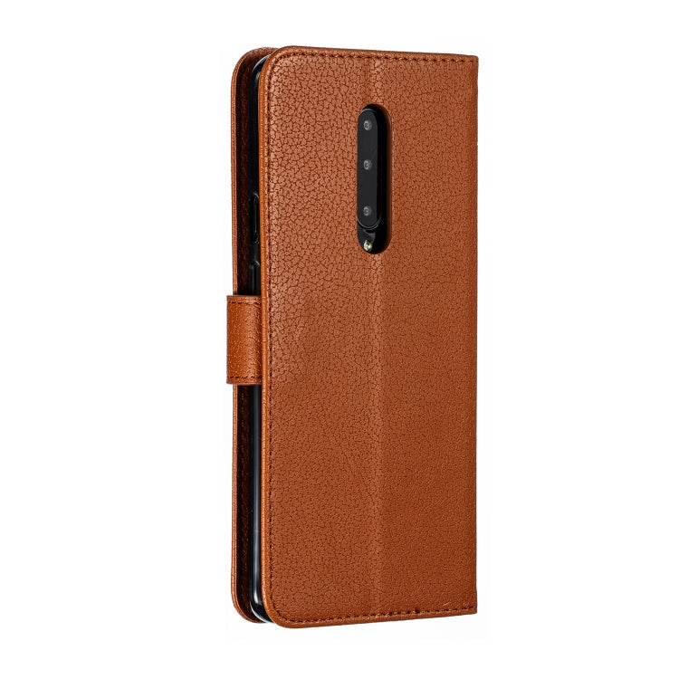 Feather Pattern Litchi Texture Horizontal Flip Leather Case with Wallet & Holder & Card Slots For OnePlus 7 Pro