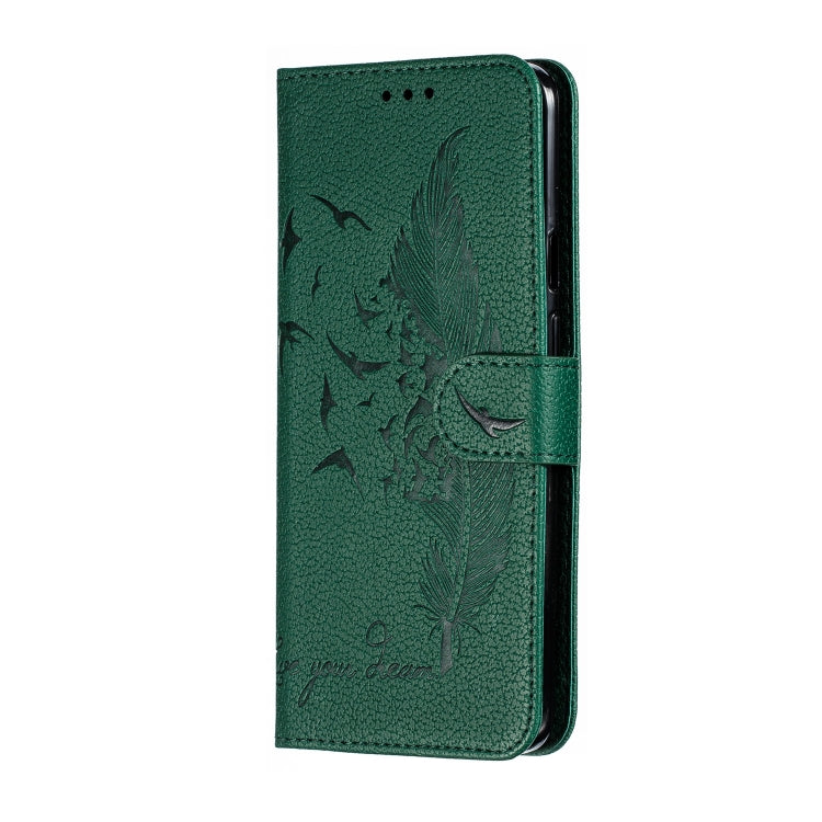 Feather Pattern Litchi Texture Horizontal Flip Leather Case with Wallet & Holder & Card Slots For OnePlus 7 Pro