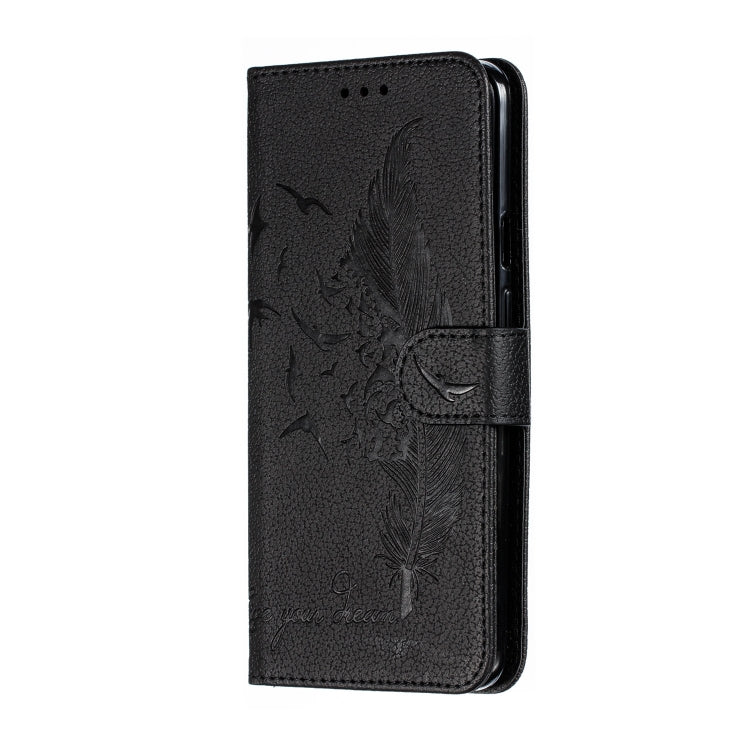 Feather Pattern Litchi Texture Horizontal Flip Leather Case with Wallet & Holder & Card Slots For OnePlus 7 Pro