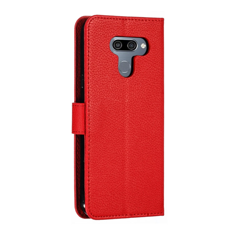 Feather Pattern Litchi Texture Horizontal Flip Leather Case with Wallet & Holder & Card Slots For LG K50
