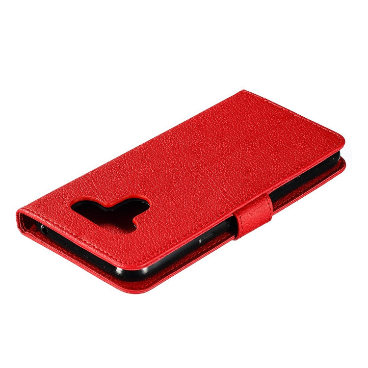 Feather Pattern Litchi Texture Horizontal Flip Leather Case with Wallet & Holder & Card Slots For LG K50