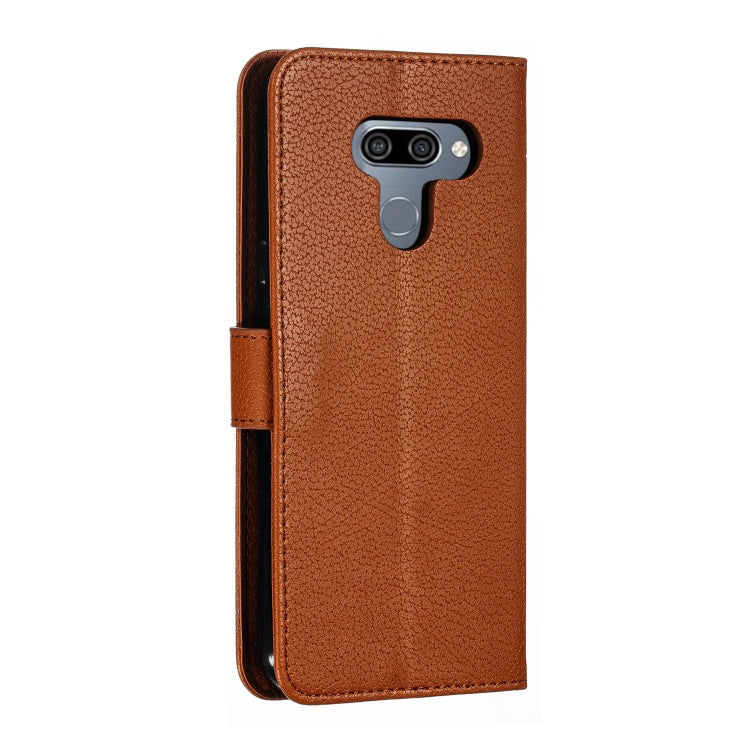 Feather Pattern Litchi Texture Horizontal Flip Leather Case with Wallet & Holder & Card Slots For LG K50