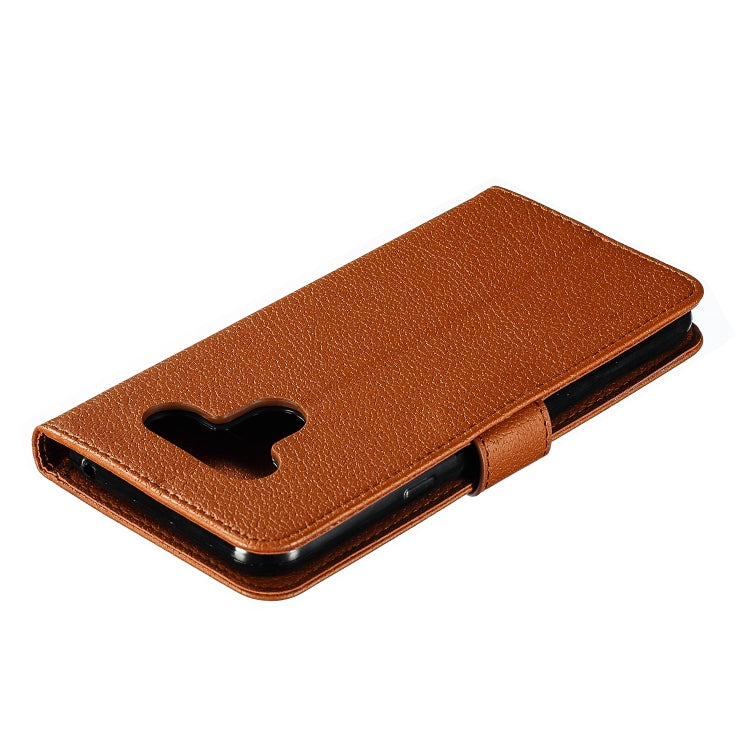Feather Pattern Litchi Texture Horizontal Flip Leather Case with Wallet & Holder & Card Slots For LG K50
