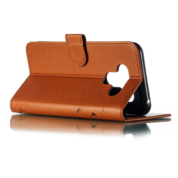 Feather Pattern Litchi Texture Horizontal Flip Leather Case with Wallet & Holder & Card Slots For LG K50