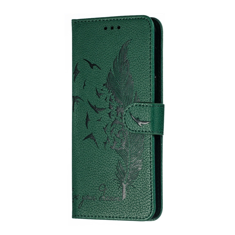 Feather Pattern Litchi Texture Horizontal Flip Leather Case with Wallet & Holder & Card Slots For LG K50