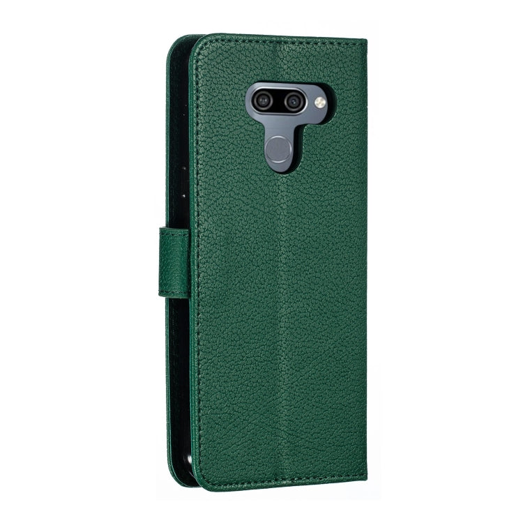 Feather Pattern Litchi Texture Horizontal Flip Leather Case with Wallet & Holder & Card Slots For LG K50