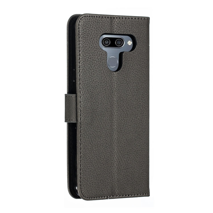 Feather Pattern Litchi Texture Horizontal Flip Leather Case with Wallet & Holder & Card Slots For LG K50