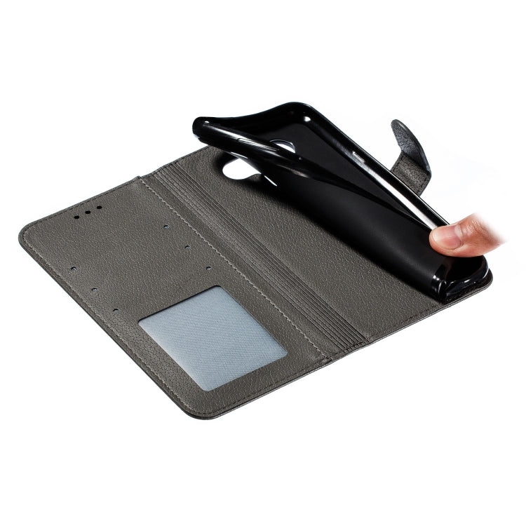 Feather Pattern Litchi Texture Horizontal Flip Leather Case with Wallet & Holder & Card Slots For LG K50