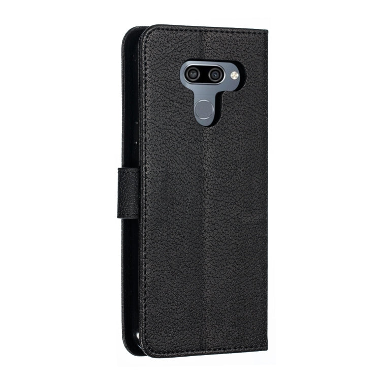 Feather Pattern Litchi Texture Horizontal Flip Leather Case with Wallet & Holder & Card Slots For LG K50