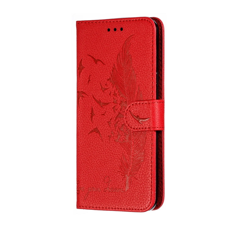Feather Pattern Litchi Texture Horizontal Flip Leather Case with Wallet & Holder & Card Slots For LG Stylo 4