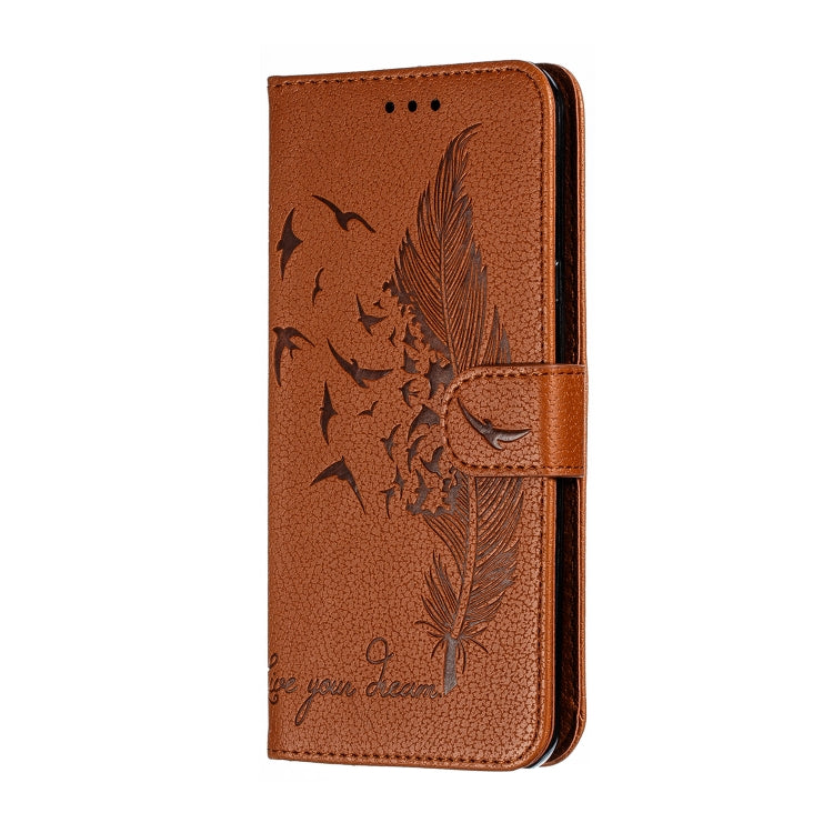 Feather Pattern Litchi Texture Horizontal Flip Leather Case with Wallet & Holder & Card Slots For LG Stylo 4