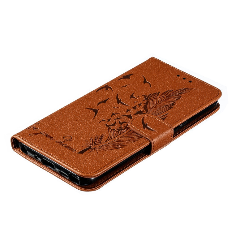 Feather Pattern Litchi Texture Horizontal Flip Leather Case with Wallet & Holder & Card Slots For LG Stylo 4