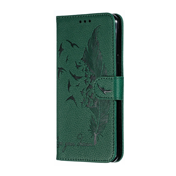 Feather Pattern Litchi Texture Horizontal Flip Leather Case with Wallet & Holder & Card Slots For LG Stylo 4