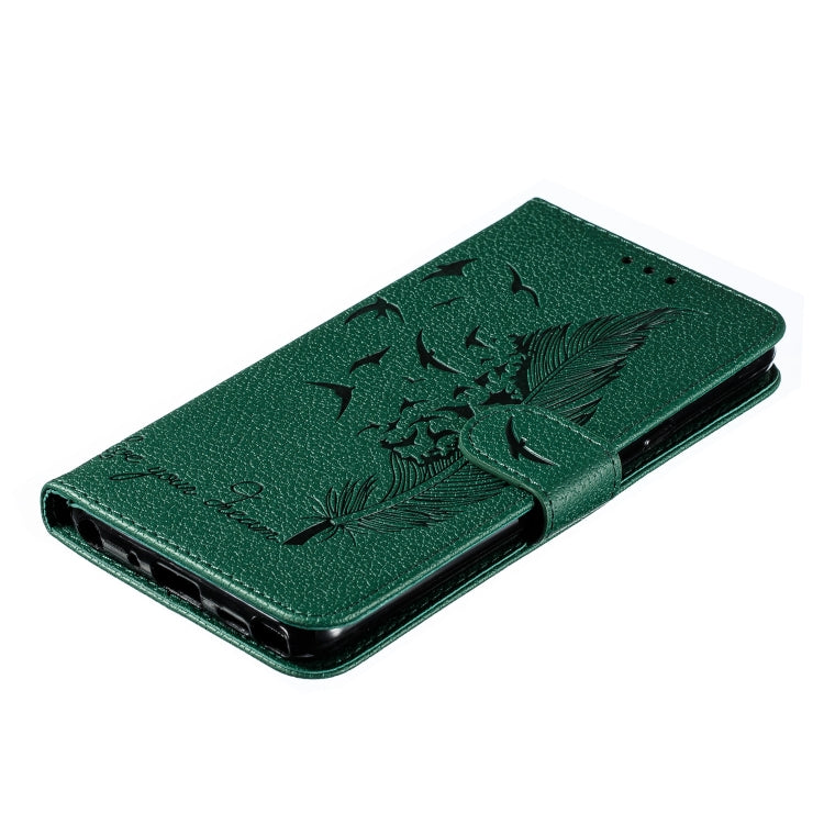 Feather Pattern Litchi Texture Horizontal Flip Leather Case with Wallet & Holder & Card Slots For LG Stylo 4