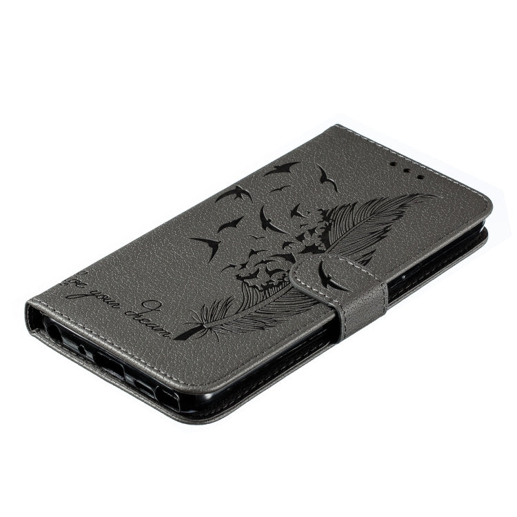 Feather Pattern Litchi Texture Horizontal Flip Leather Case with Wallet & Holder & Card Slots For LG Stylo 4