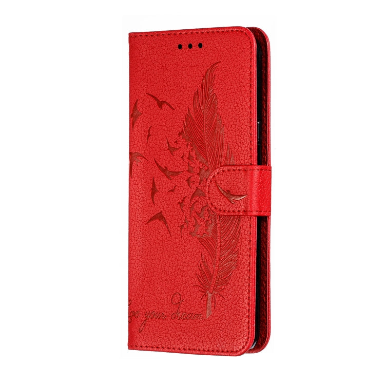 Feather Pattern Litchi Texture Horizontal Flip Leather Case with Wallet & Holder & Card Slots For LG Stylo 5