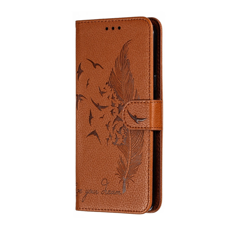 Feather Pattern Litchi Texture Horizontal Flip Leather Case with Wallet & Holder & Card Slots For LG Stylo 5