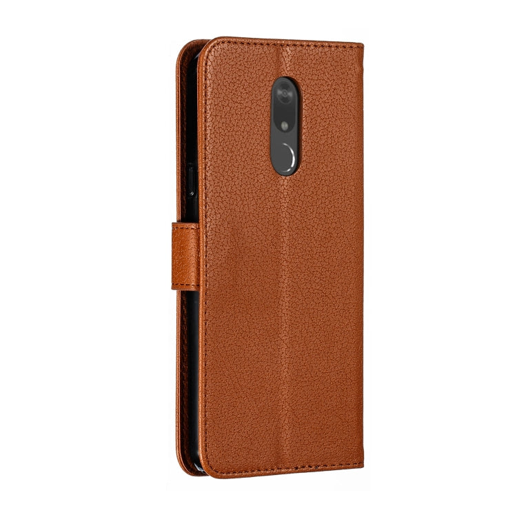 Feather Pattern Litchi Texture Horizontal Flip Leather Case with Wallet & Holder & Card Slots For LG Stylo 5