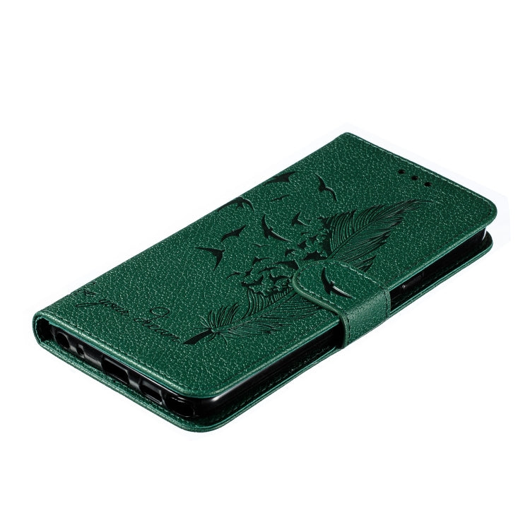Feather Pattern Litchi Texture Horizontal Flip Leather Case with Wallet & Holder & Card Slots For LG Stylo 5
