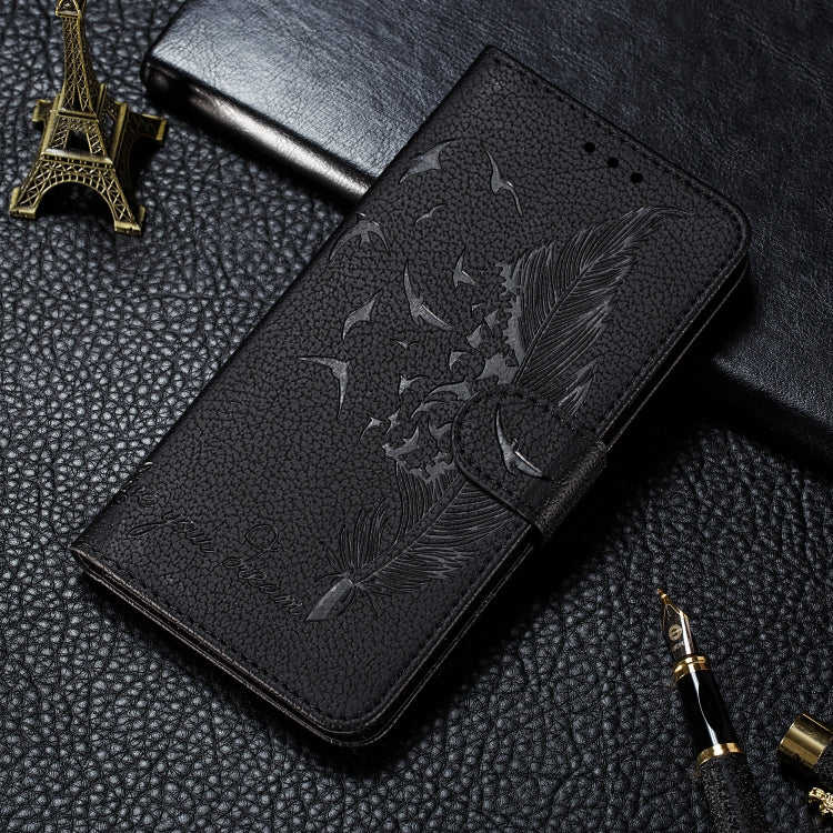 Feather Pattern Litchi Texture Horizontal Flip Leather Case with Wallet & Holder & Card Slots For LG Stylo 5