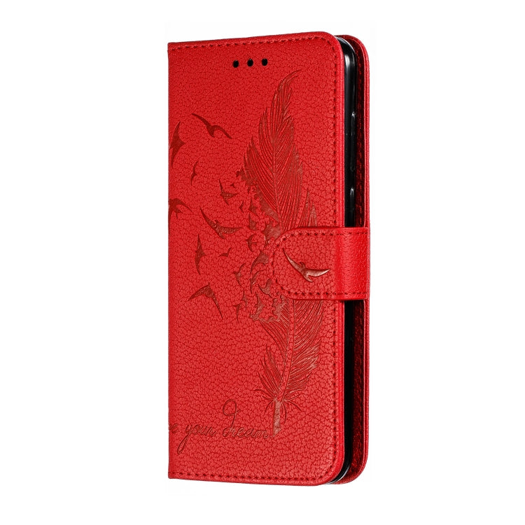 Feather Pattern Litchi Texture Horizontal Flip Leather Case with Wallet & Holder & Card Slots For Motorola One Pro