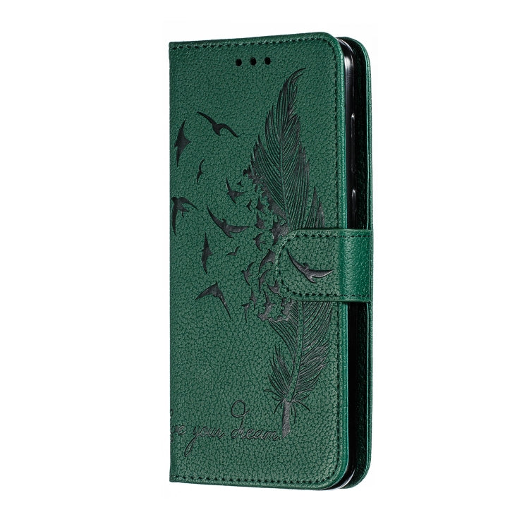 Feather Pattern Litchi Texture Horizontal Flip Leather Case with Wallet & Holder & Card Slots For Motorola One Pro