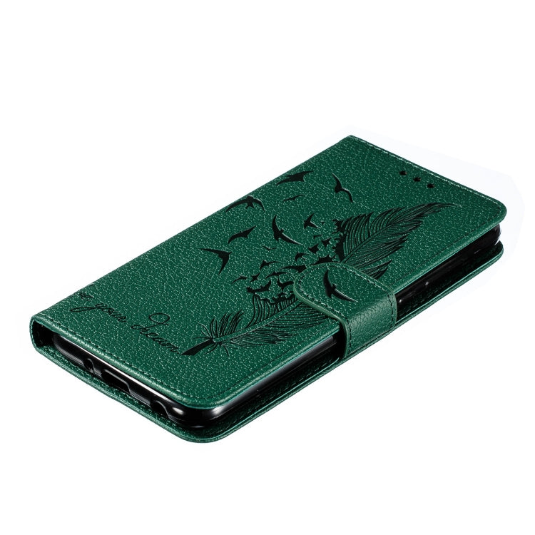Feather Pattern Litchi Texture Horizontal Flip Leather Case with Wallet & Holder & Card Slots For Motorola One Pro