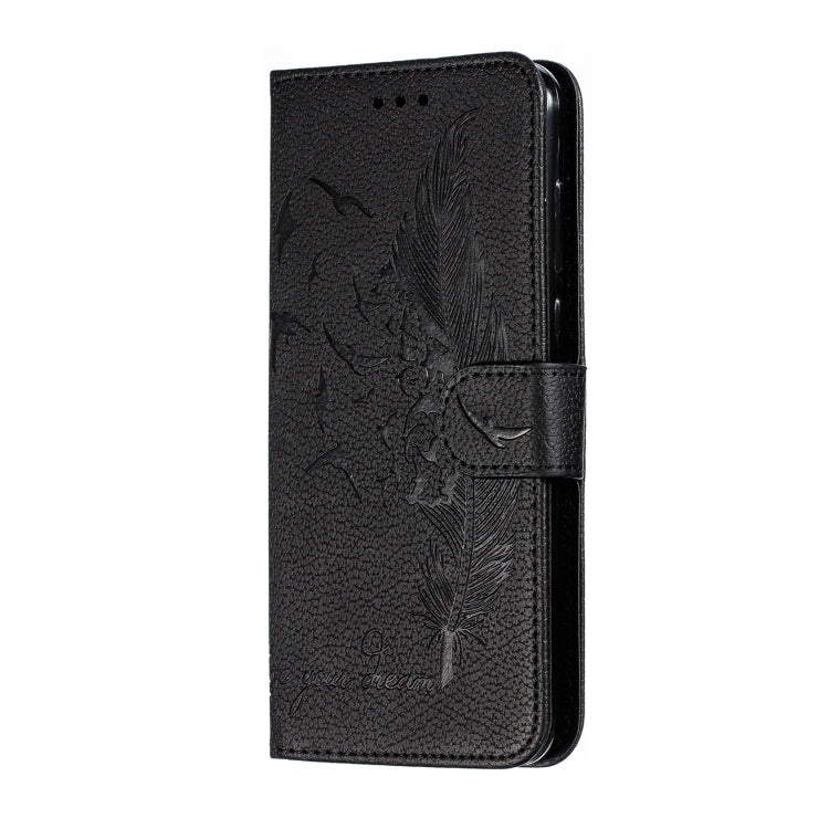 Feather Pattern Litchi Texture Horizontal Flip Leather Case with Wallet & Holder & Card Slots For Motorola One Pro