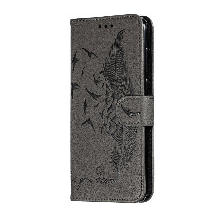 Feather Pattern Litchi Texture Horizontal Flip Leather Case with Wallet & Holder & Card Slots For Motorola One Pro