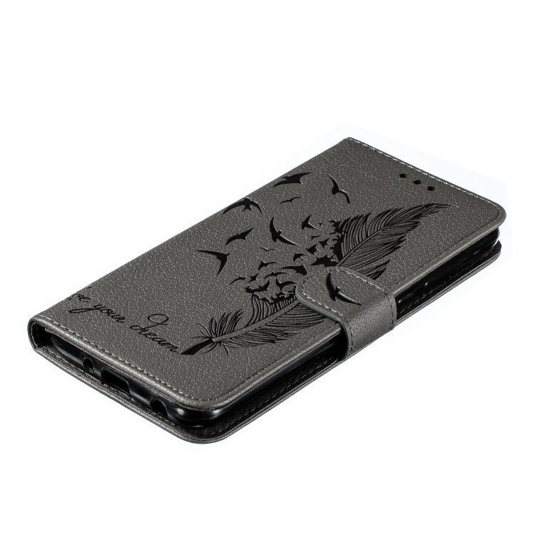 Feather Pattern Litchi Texture Horizontal Flip Leather Case with Wallet & Holder & Card Slots For Motorola One Pro
