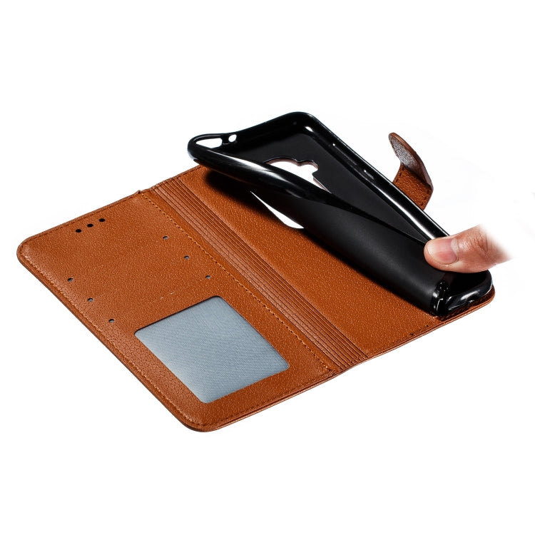 Feather Pattern Litchi Texture Horizontal Flip Leather Case with Wallet & Holder & Card Slots For Motorola One Pro