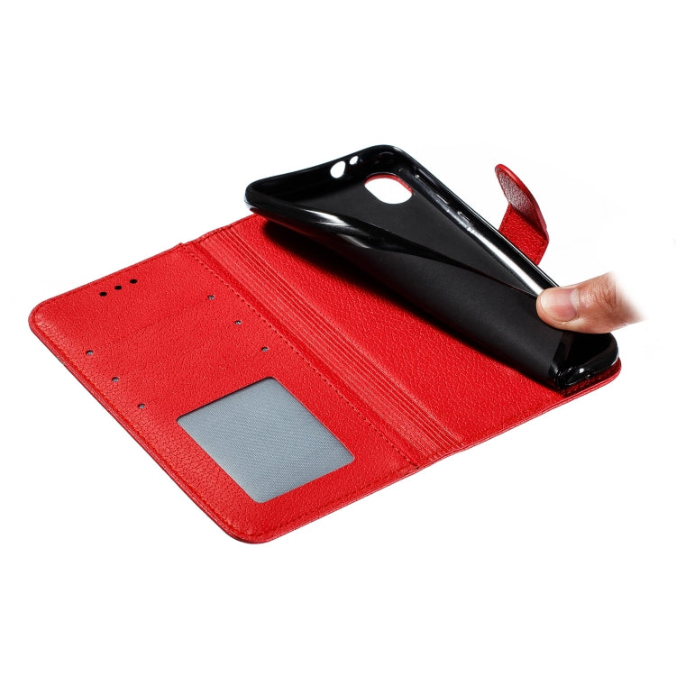 Feather Pattern Litchi Texture Horizontal Flip Leather Case with Wallet & Holder & Card Slots For Motorola Moto E6