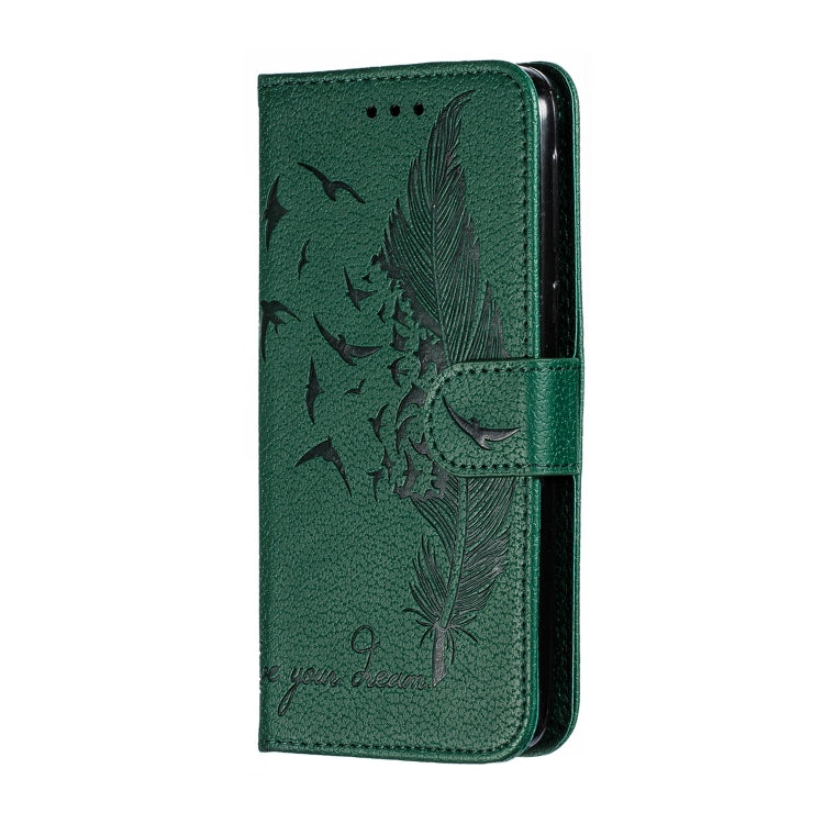 Feather Pattern Litchi Texture Horizontal Flip Leather Case with Wallet & Holder & Card Slots For Motorola Moto E6
