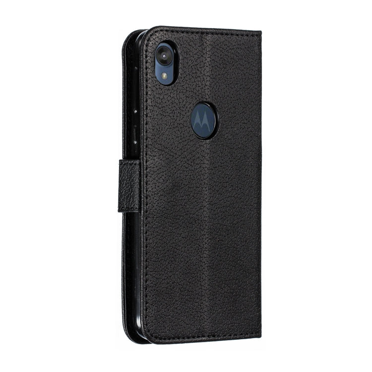 Feather Pattern Litchi Texture Horizontal Flip Leather Case with Wallet & Holder & Card Slots For Motorola Moto E6